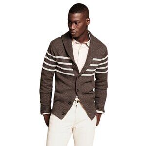 Banana Republic Mens MediumTextured Stripe Shawl-Collar Cardigan CN